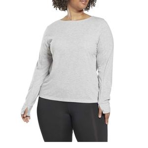 Reebok Women’s Plus Size Long  Sleeve Light Grey Top Size 3X NWT